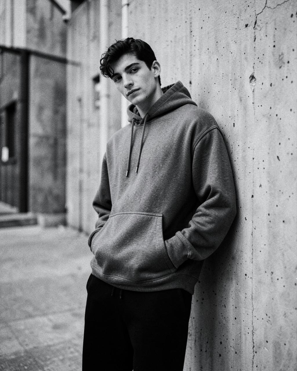 Man wearing a Karbon heavyweight hoodie and sweatpants